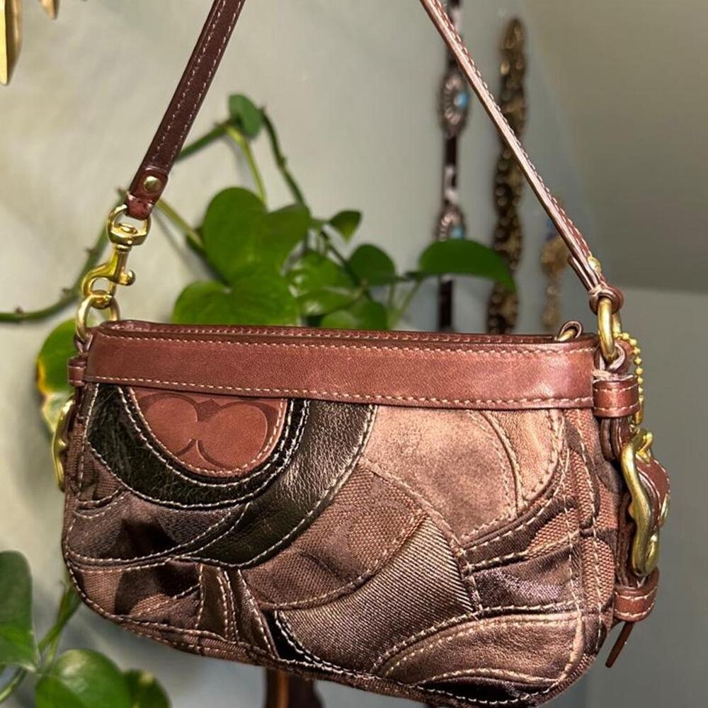 Coach mini brown zoe patchwork - Picture 3 of 7